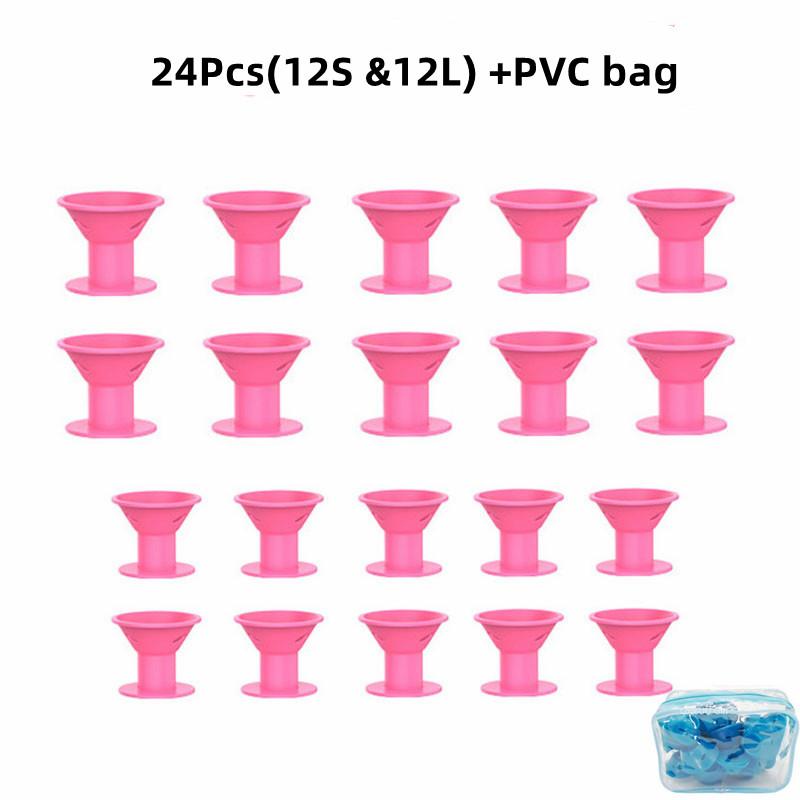 

20 шт. М’які гумові силіконові безнагрівальні бігуді для волосся, крутні валики для волосся, затискачі, без нагрівання, валик для завивки волосся Інструменти для укладання DIY Girl Lady HTBE YSXX рожевий
