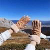 Keep Warm Full Finger Mittens Furry Winter Thermal Gloves Warm Cycling Gloves  Autumn Winter