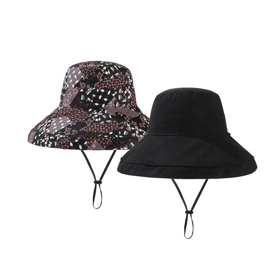 Весенне-летняя двусторонняя рыбацкая шляпа, женская дышащая солнцезащитная шляпа, уличный солнцезащитный козырек, солнцезащитная шляпа чёрный