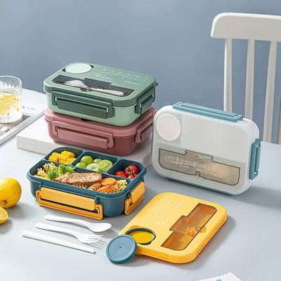 Fach 1300ML Tragbare Lunchbox Kinder Studenten Büro Bento Box Mit Gabel und Löffel Mikrowelle Lebensmittel Lagerung Container