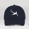 Soccer Bicycle Kick Print Baseball Cap Adjustable Unisex Football Fan Sun Hat