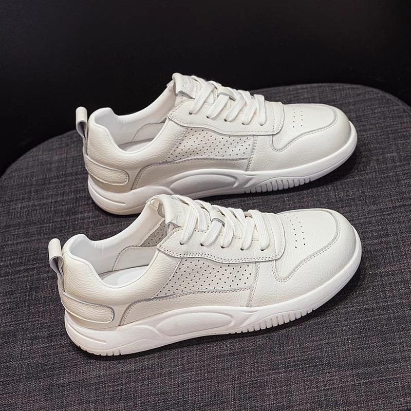 

Дышащие маленькие белые туфли из коровьей кожи, женские летние новые универсальные тонкие спортивные кожаные повседневные туфли на плоской подошве 40