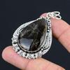 Daughters Day Sale 925 Sterling Silver Pear Fume Agate Gemstone Mother Pendant