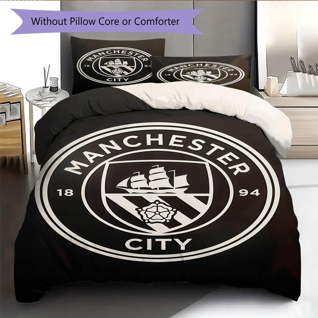 Neat MCFC Frames Bedding Quilt Set Quilt Cover Pillowcase Home Decoration Birthday Gift (1 * Duvet Cover + 2 * Pillowcase, Without Core)