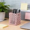 Pen Holder Nordic Style Electroplated Matte Finish Large Capacity Desk Organizer with Rubber Base Office Accessories