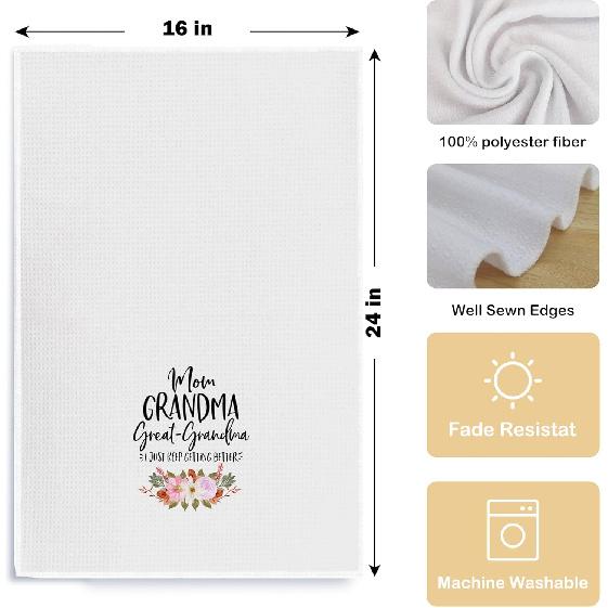 Great Grandma Kitchen Towels - Great Grandma Gifts,Great Grandma Baby Announcement, Great Grandma Mothers Day Dish Towel 16 X 24 Inches (Chenille)
