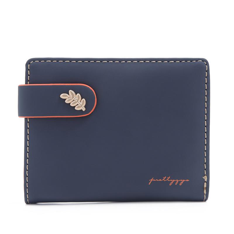 Wallet Women's Short Style Niche Fashion Personality Leaf Buckle Folding Women's Handbag
