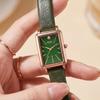 Gedi Rose Gold Small Quartz Watch with Silver Dial & Black Leather Strap
