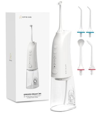 Oral Irrigator Jet Washer with 5 Replacement 300ml IPX7 Rechargeable Nozzles, Tank, 360° Rotation, Waterproof, Type-C