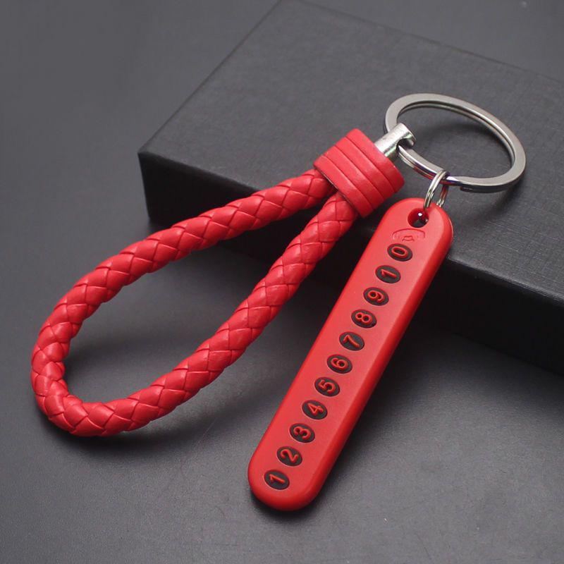 Handmade Braided Leather Car Keychain: PU Leather Pendant for Men & Women