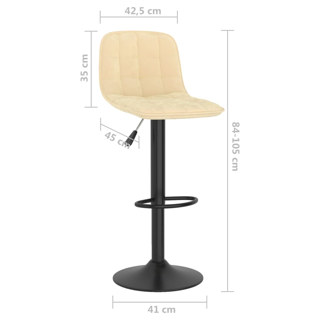 Bar Stool 2 Pcs Cream Velvet