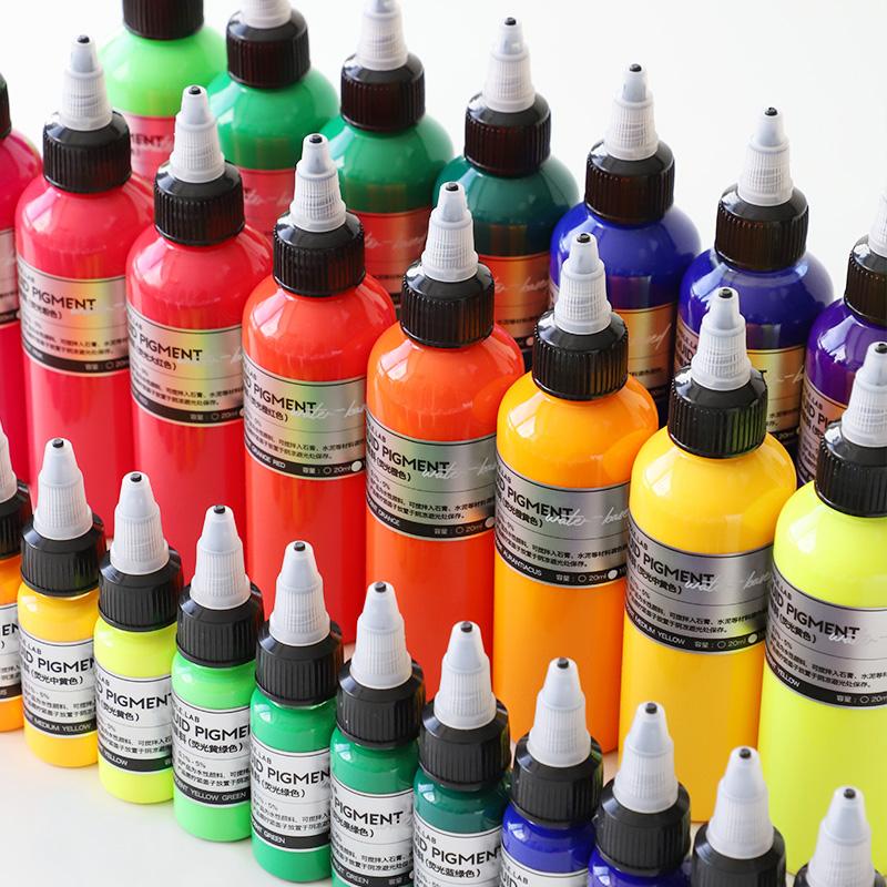 20/100ml Color Liquid Pigment Dye Fluorescent Color Good Alkali Resistance for Making Candle Handicraft Plaster Sculptures