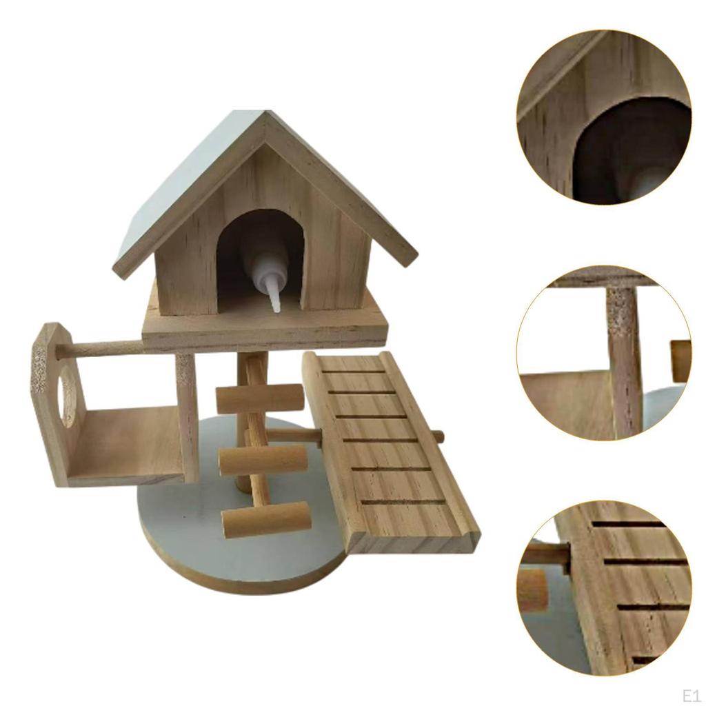 Small Animal Hideout Slide Training Play Toy with Hanging Swing & Seesaw Hut Stair Climbing