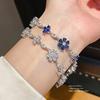 Floral Zircon Copper Ladies Bracelet With Elegant Design For Gift Giving
