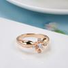 Rose Gold Color Crystal Flower Rings For Women Fashion Natural Zircon Wedding Bride Accessories Daily Fine Jewelry