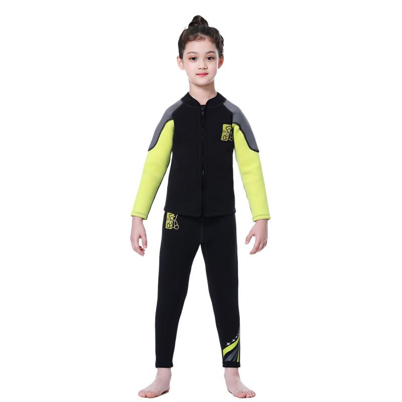 Children's Diving Suit Set 2.5MM Split Thermal Swimsuit Men Girls Long-sleeved Pants Surfing R025