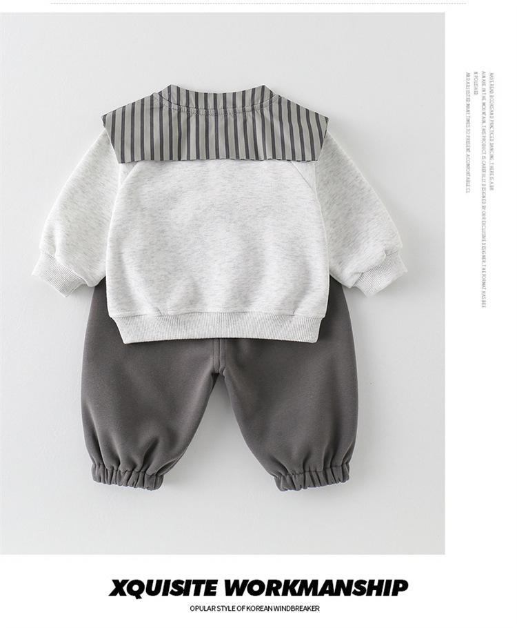 Boys' Stylish Spring/Autumn Korean Hoodie Two-Piece Set for Toddlers