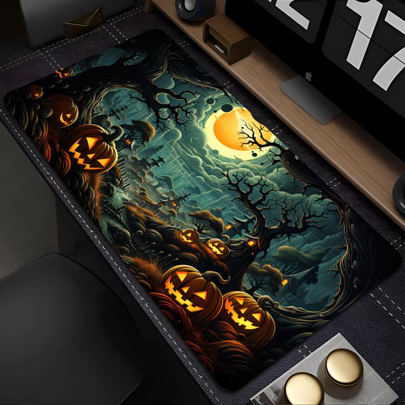 Large Terror Castle Mouse Pad Computer Halloween Night Keyboard Rug XXL Anime Gamer Mousepad Laptop Extended Desk Mat Mausepad