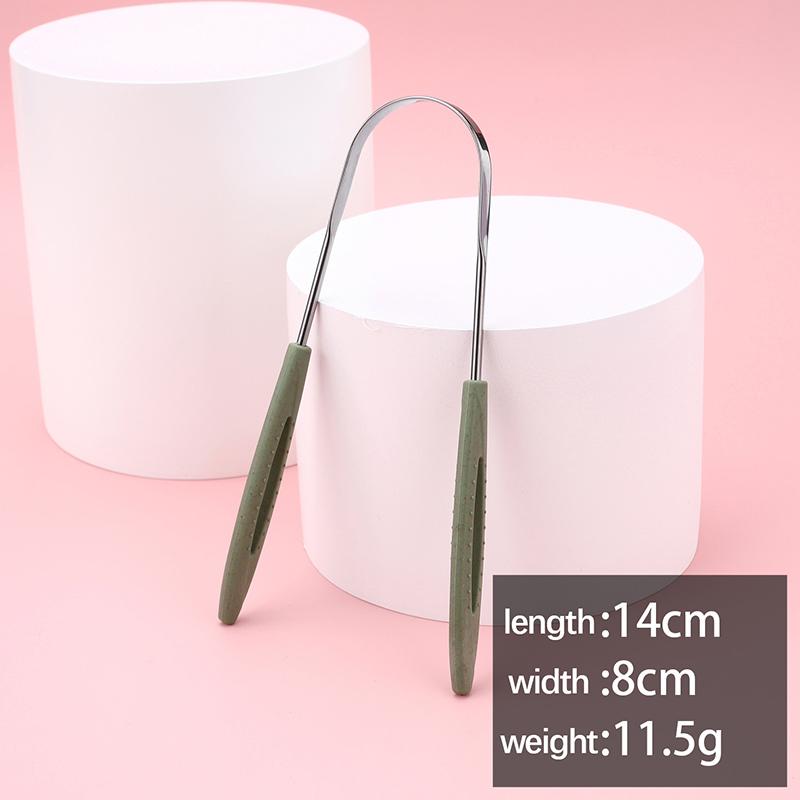 1Pcs Stainless Steel Tongue Scraper Fresh Breath Cleaning Coated Tongue Toothbrush Oral Hygiene U-Shaped Metal Tongue Scraper