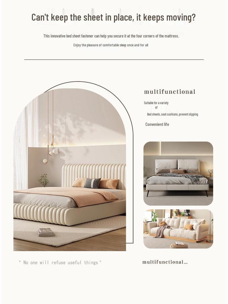 Non-Slip Mattress Sheet Clips with Elastic Bands