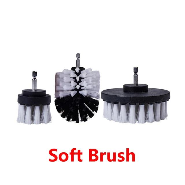3pcs Drill Brush Attachment Set Power Scrubber Brush With Drill Scrub Brush For Cleaning Showers Tubs Bathroom Tile Grout Carpet
