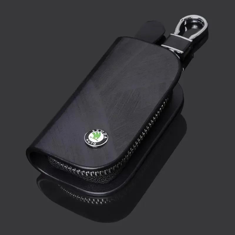 AAABO1 Stilvolle Auto-Schlüsseltasche Organizer mit Skoda Logo - Geeignet für Skoda Kodiak, Octavia, Rapid, Kodiaq Kamiq Yeti A7 Tour RS und mehr