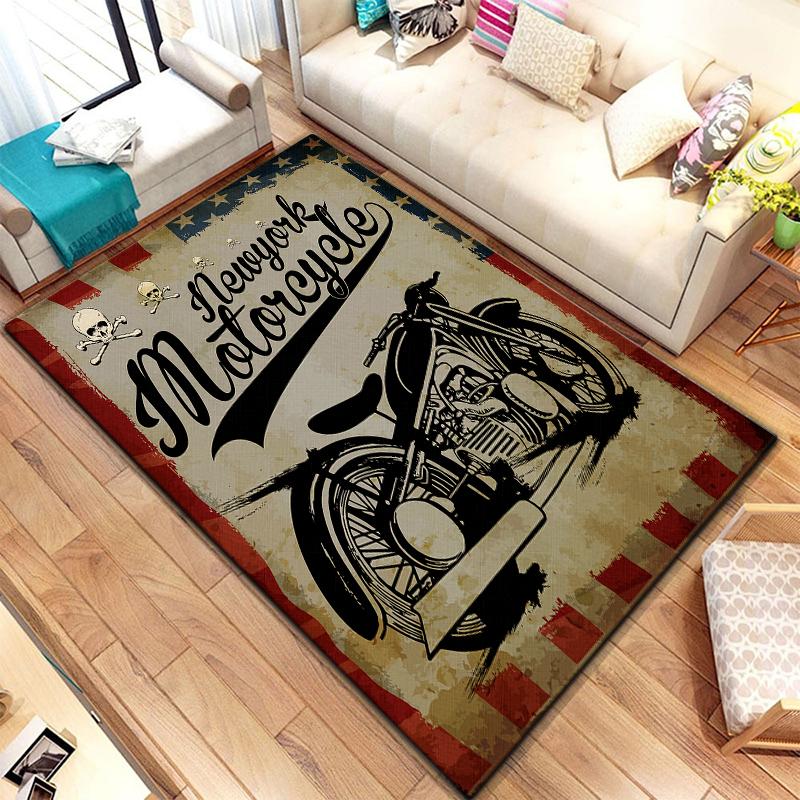 Vintage prydnadsskallar Rosmönster matta för mattor i vardagsrummet Camping Stranger Things Picknickmatta Anti-halk E-sportmatta