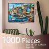 Tucocoo Jigsaw Puzzles 1000 Pieces for Adults-Colorful Seaside Town Hardboard Puzzle-Challenging Puzzle Perfect for Game Nights-DIY Home Wall