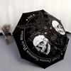"666 Baphomet Goat Head with Pentagram and Skulls Occult Symbol Sticker Decal" Umbrella, Cute Umbrella with Cute Design, Portable 3-Fold Compact Umbre