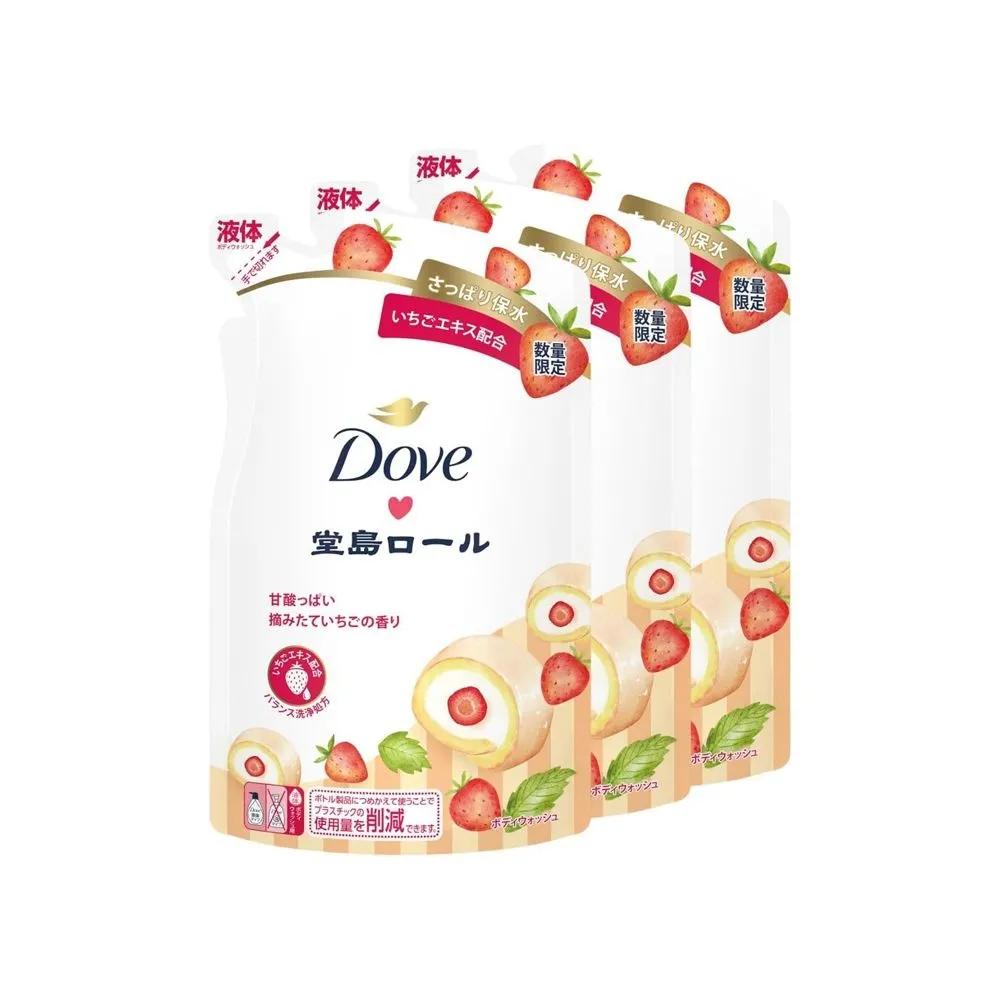 Мыло для тела Dove Dojima Roll Свежесобранная клубника Сменный блок 320 г (3 упаковки)
