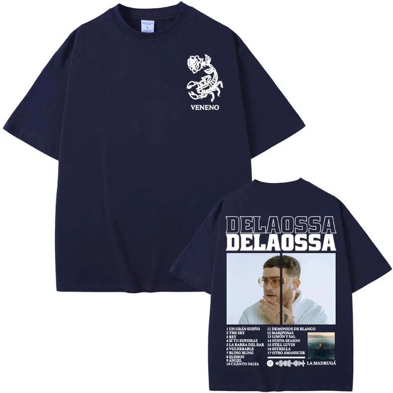 Rapper Delaossa Album Graphic T-shirts for Men Fashion Gothic Retro Short Sleeve Unisex Casual 100% Cotton T-shirt