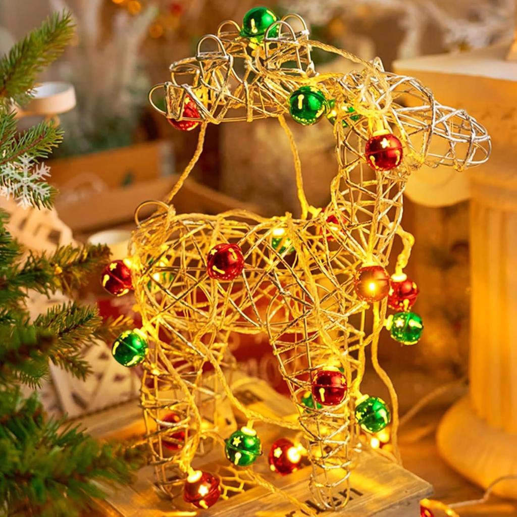 Fairy Bell Christmas Lights Festive Waterproof LED Christmas Tree Decorations Holiday Fairy Lights Bell Garlands For Table