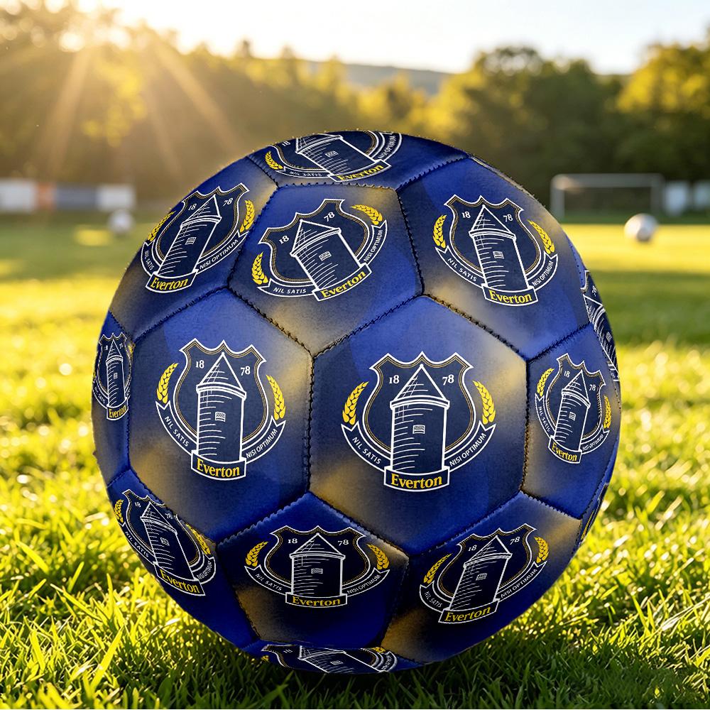 Balón de Fútbol Estampado del Everton Talla 5, Balón de Fútbol Antideslizante para Partido de Adultos, Souvenir para Aficionados al Fútbol