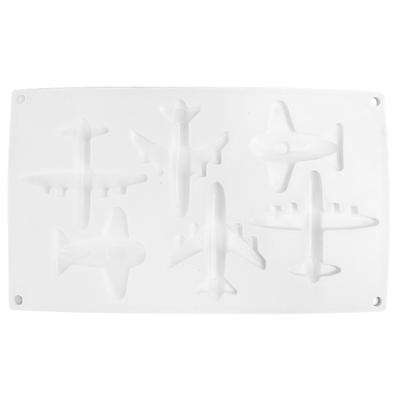 6 Gitter Flugzeugform Silikon Backform Schokolade Kuchen Dekorationsform für Küche Zuhause