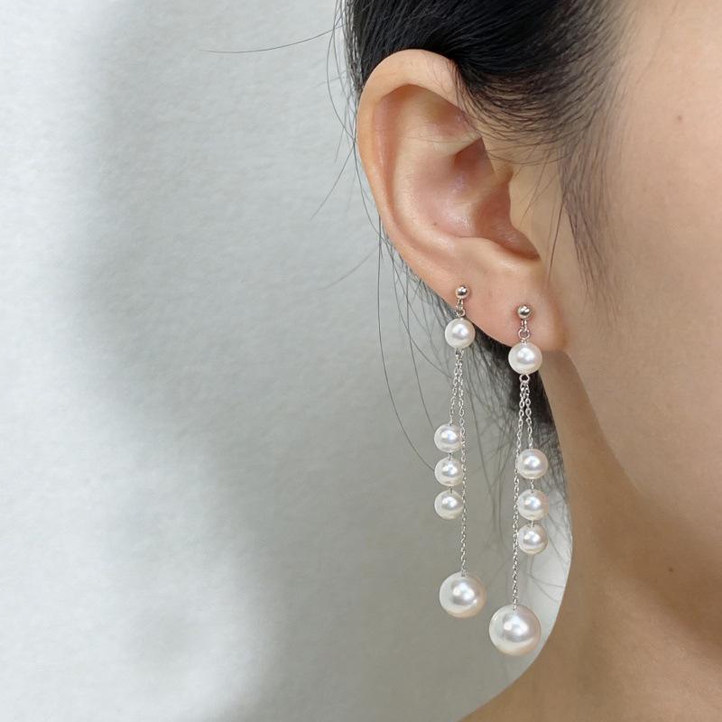 Elegant S925 Sterling Silver Star Long Tassel Pearl Stud Earrings for Women 925 Silver