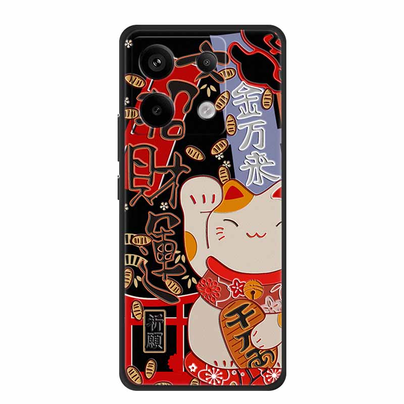 3D Emboss Case For Redmi Note 14S Case 14 S Coque Black Silicone Soft Back Cover For Redmi Note 14 4G 5G Phone Case Note14 Pro