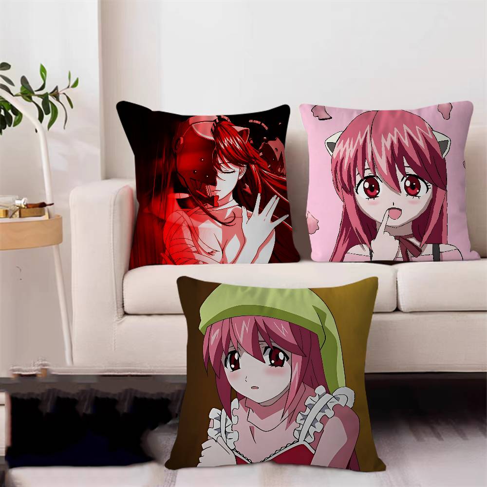 Elfen CARTOON LiedS Pillow Covers Cartoon Sofa Decorative Home Double-sided Printing Short Plush Cute Cushion Cover