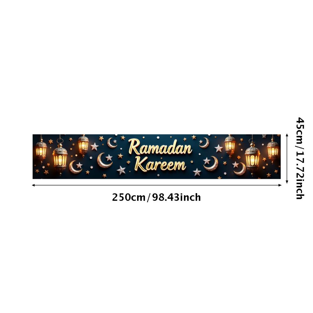 Ramadan Kareem Banner Mosque Lanterns Festive Welcome Backdrop Ramadan Mubarak Party Home Decor Photography Props Background
