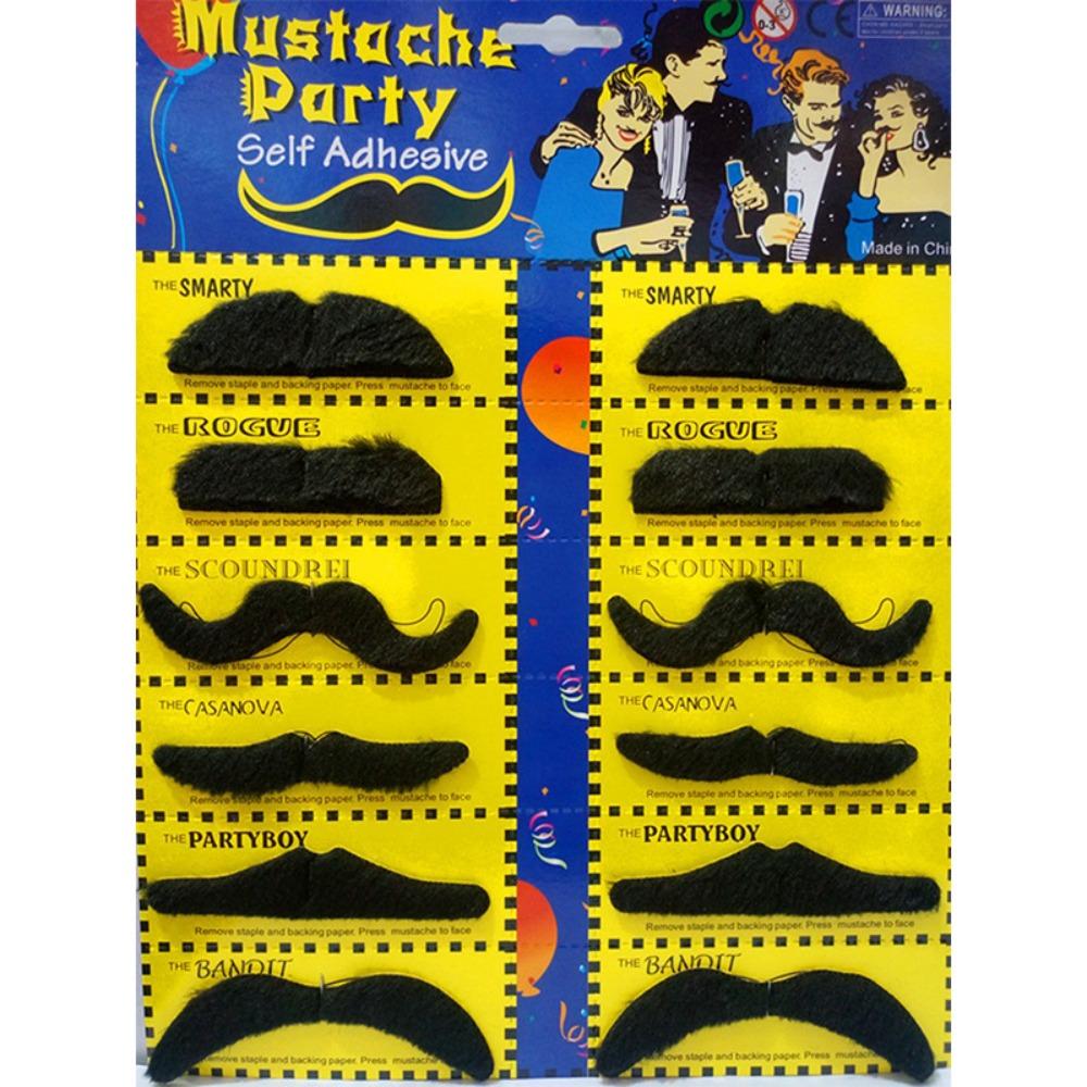 1PC Halloween Masquerade Fake Beard, Party Supplies Simulation Beard, Beard Mustache Twelve Cards