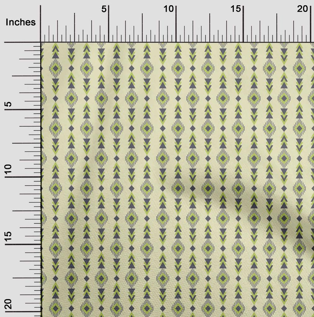 oneOone Cotton Flex Fabric Diamond & Triangle Geometric Print Sewing Fabric BTY 40 Inch