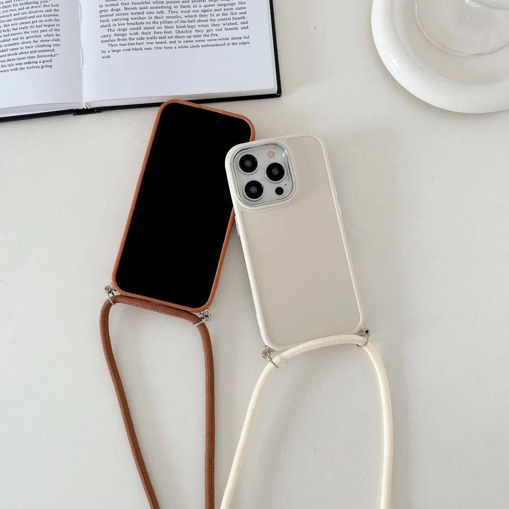 Luxusní crossbody náhrdelník šňůrka pouzdro na telefon pro iPhone 15 14 13 12 11 Pro Max X XS XR 7 8 Plus SE   Kryt se šňůrkou
