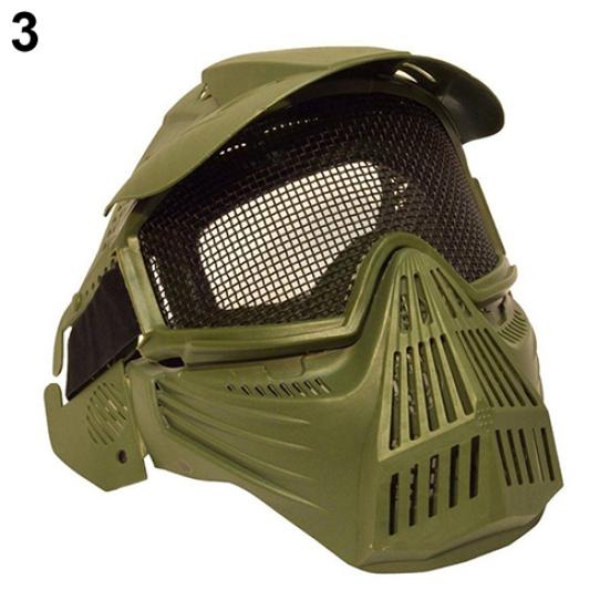 Taktická Airsoft Pro celoobličejová maska s ochrannými brýlemi s kovovou mřížkou