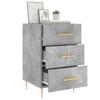 Nightstand Concrete Grey 40x40x66 cm Wood Based Material