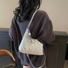 New Fashion Light Luxury Simple Solid Color Embroidery Thread Diamond Hippie Bag Shoulder Crossbody Trendy Women's Bag