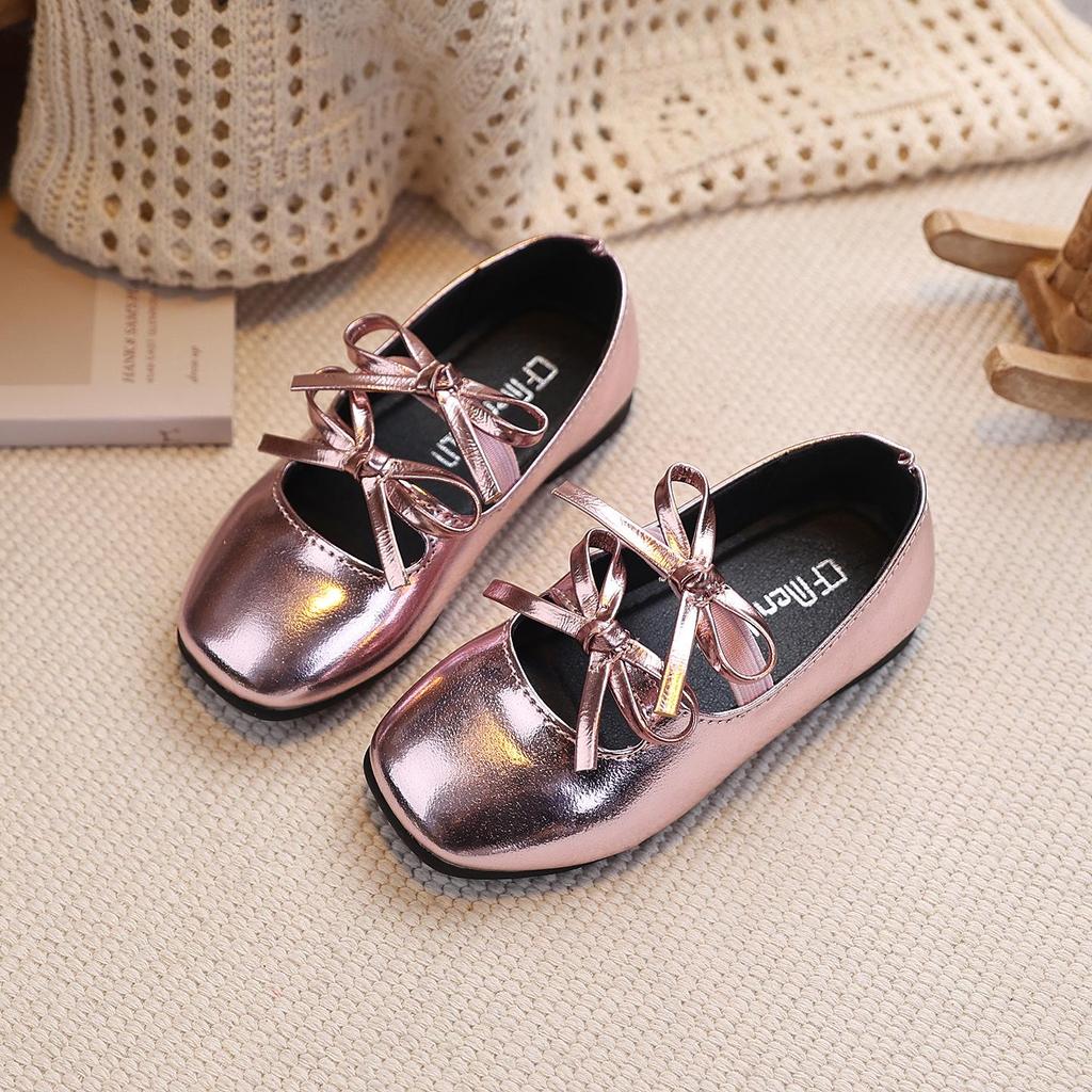 Scarpe da Principessa con Fiocco Autunno 2025: Dolce, Luminoso Pelle Stile Coreano per Bambine