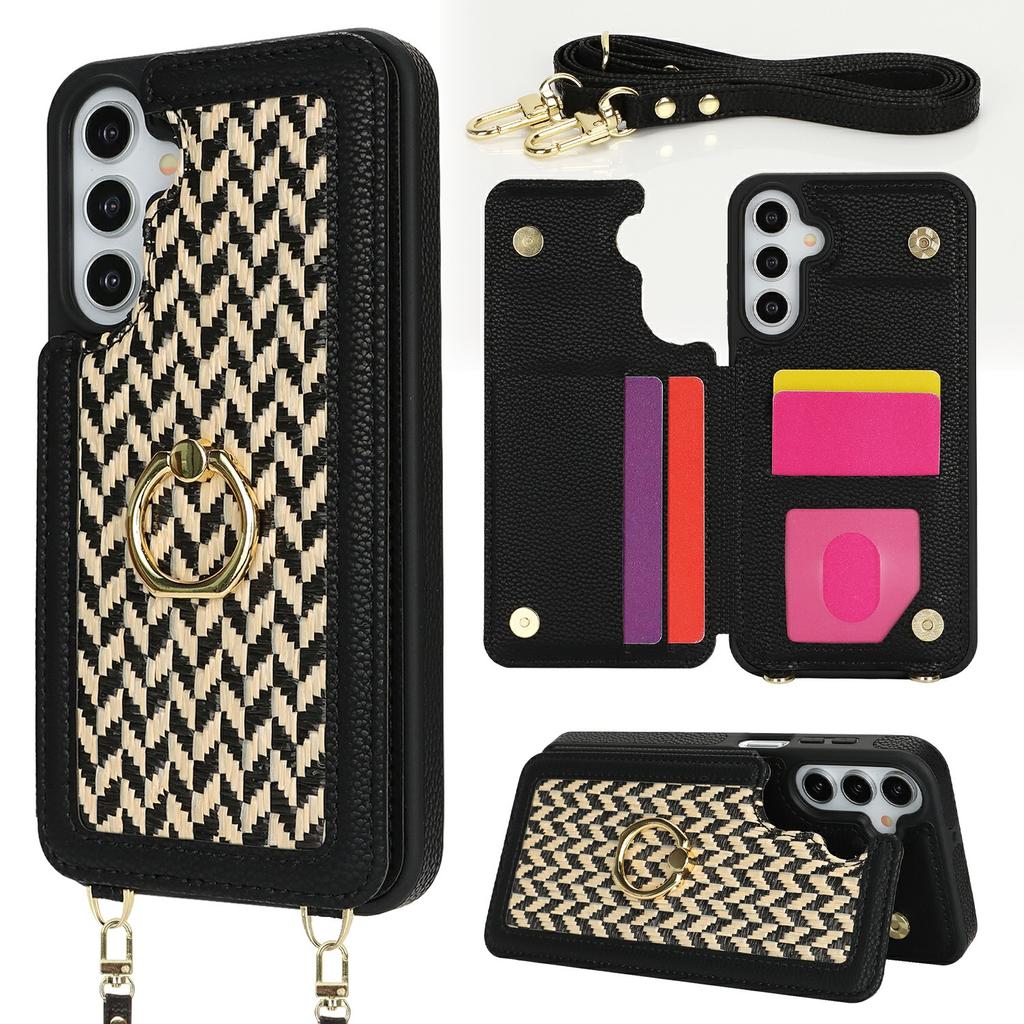 For Samsung Galaxy A15 5G/4G Case with Card Holder,Kickstand,RFID Blocking PU+TPU Phone Back Cover