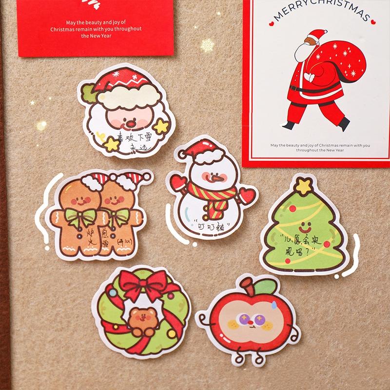 5/10Pcs Cute Cartoon Christmas Message Sticky Note Kawaii Student Stationery Memo Pad Post-It School Supplies Christmas Gifts