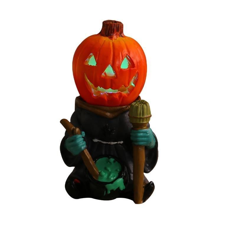 Led Lights Halloween Pumpkin Knight Tabletop Decoration Luminous Light Night