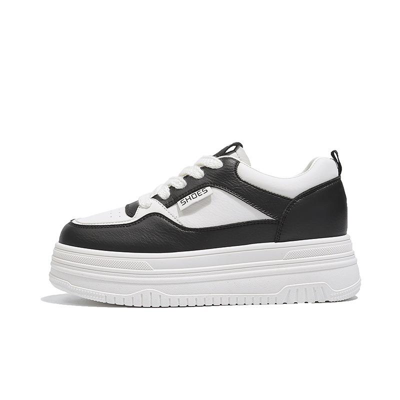 Leather Little White Shoes Inner Height Increase Small Women's Shoes Spring New Versatile Thick Baseplate Shoes Casual Sports Shoes