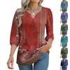 Γυναικεία Μπλουζάκια 3/4 Μανίκι Γραφικά T-shirts Casual Βασικά Τοπ Πουλόβερ